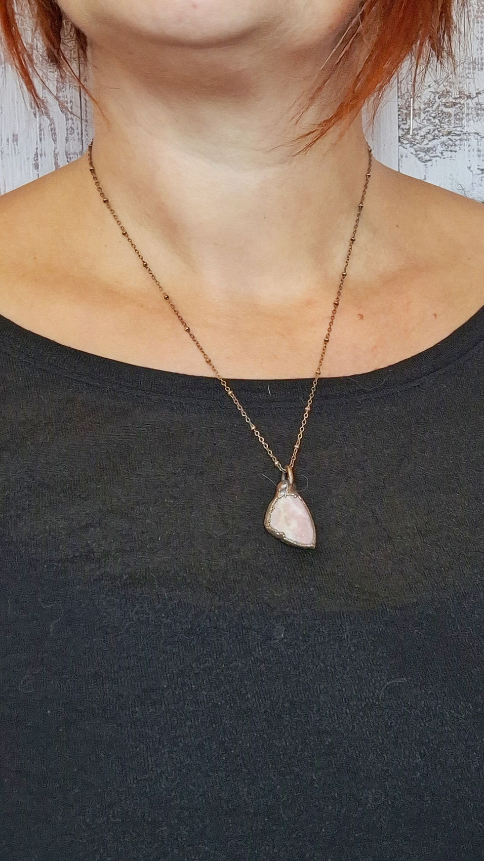 Miniature : Ciondoli in rame e pietra di rodonite Svizzera