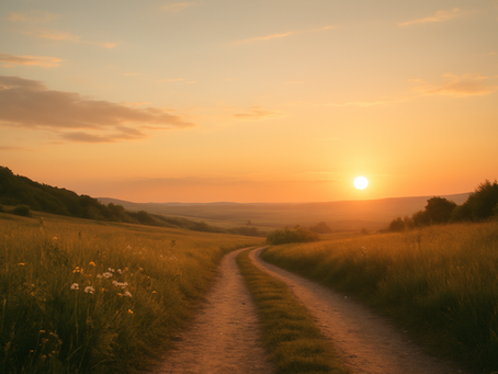 Paysage doux avec lumière dorée – symbole de retour à la paix intérieure