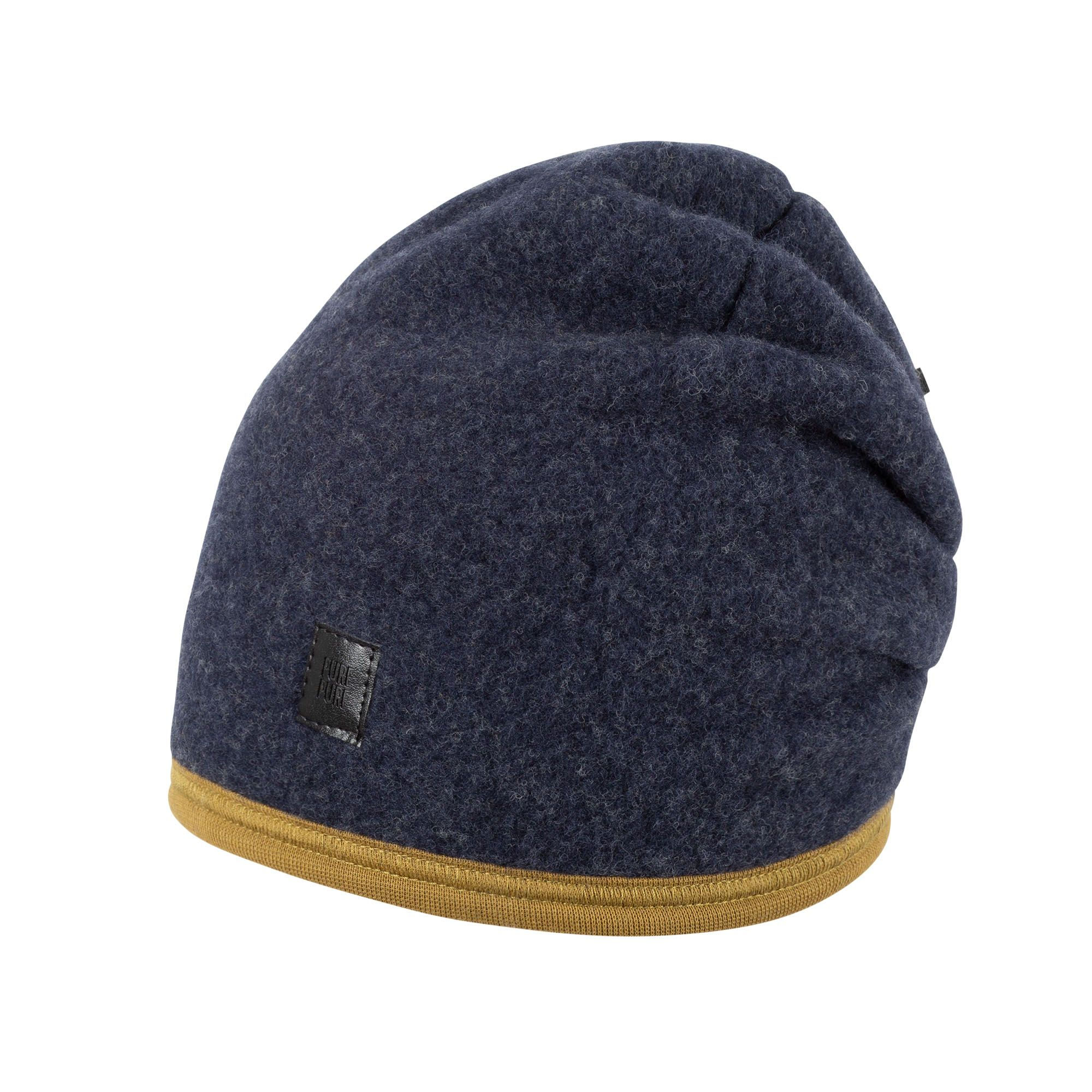 Beanie aus Wollfleece marine