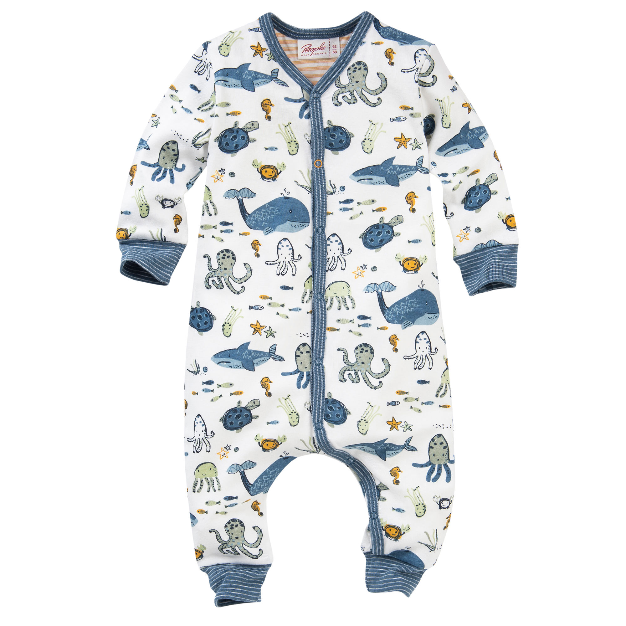 Langarm-Strampler "Meerestiere" Vorderseite