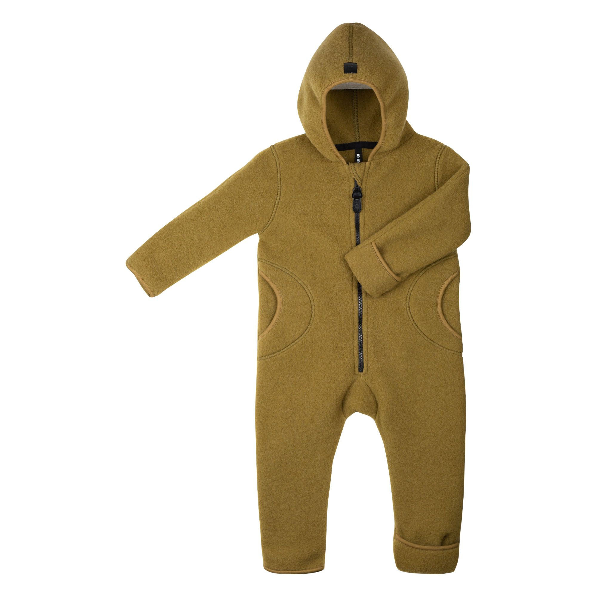 Overall aus Wollfleece in moos-grün