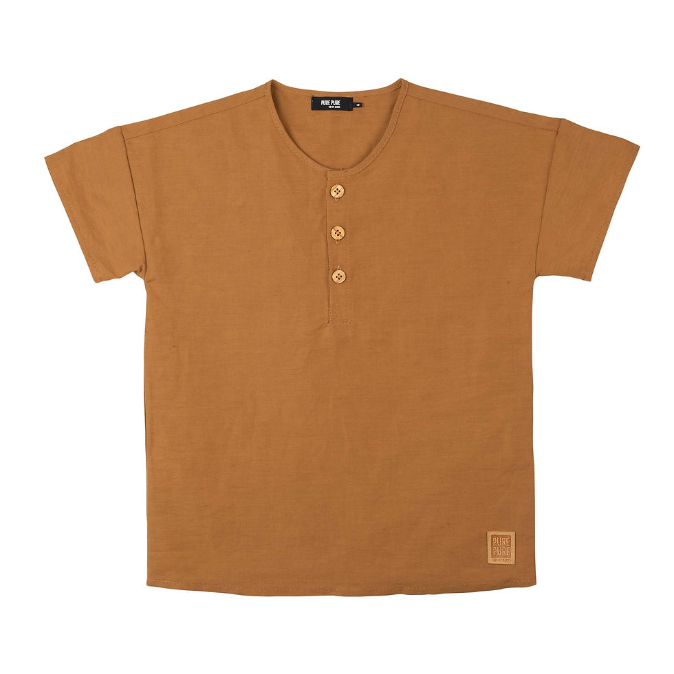 Miniaturbild: Shirt in Leinen-Baumwolle-Mix hellbraun