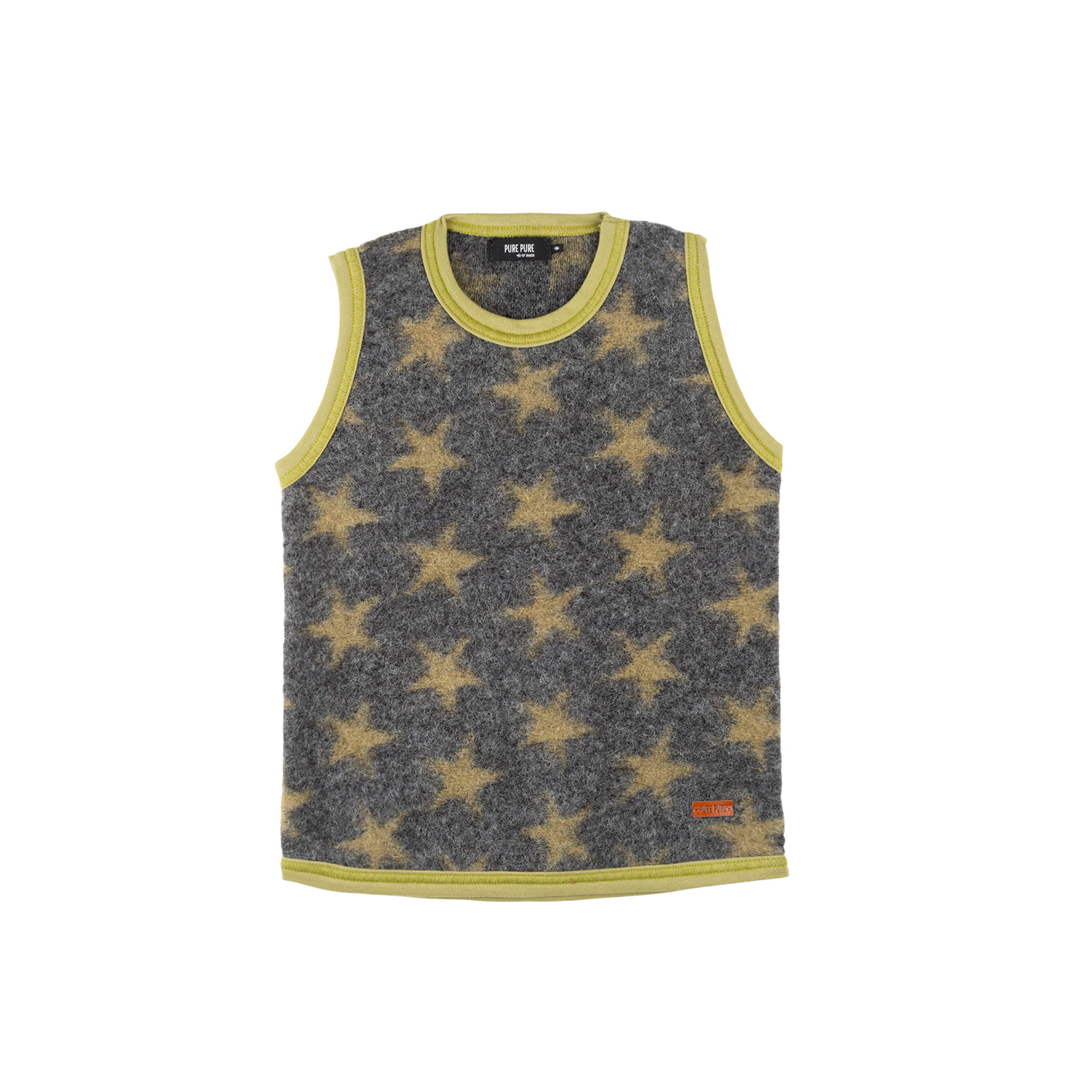 Pollunder aus Walk grau/moosgrün