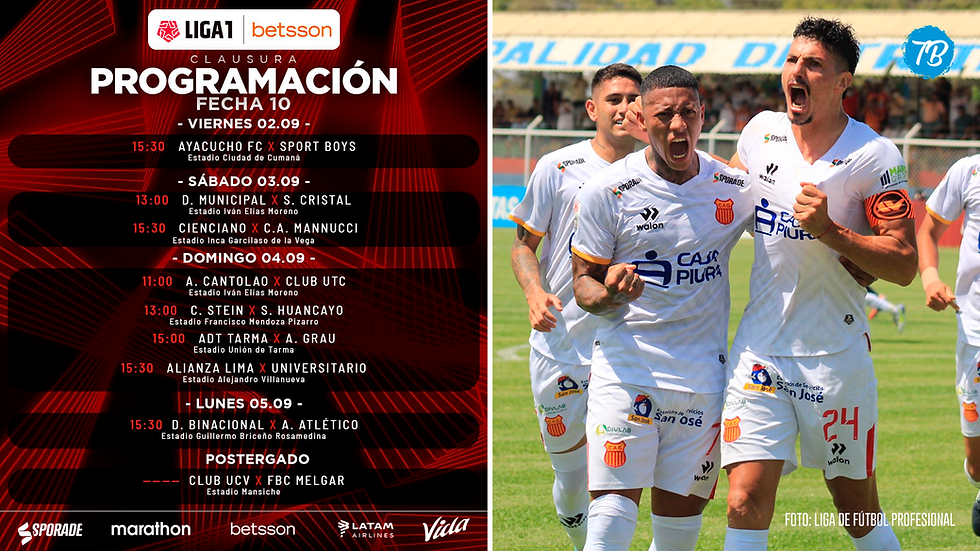 LIGA 1 BETSSON: PROGRAMACIÓN DE LA FECHA 10 DEL TORNEO CLAUSURA