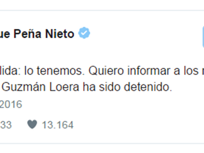 Mexico: Peña Nieto Confirma Captura del Chapo Guzmán