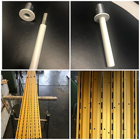 Anodised gold recessed slotted track & Powder coated spigot