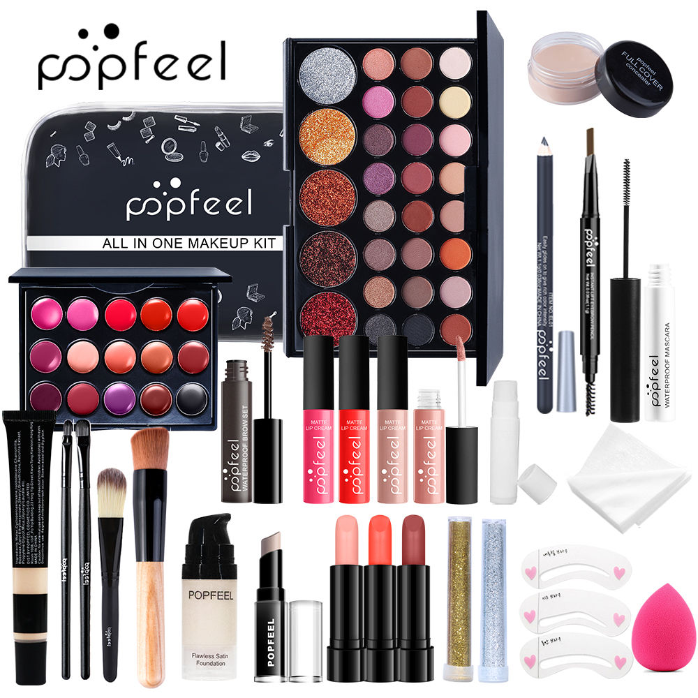 All in One Makeup Kit Full Makeup Kit Gift for Women Teen Girl Nude Eyeshadow Fo