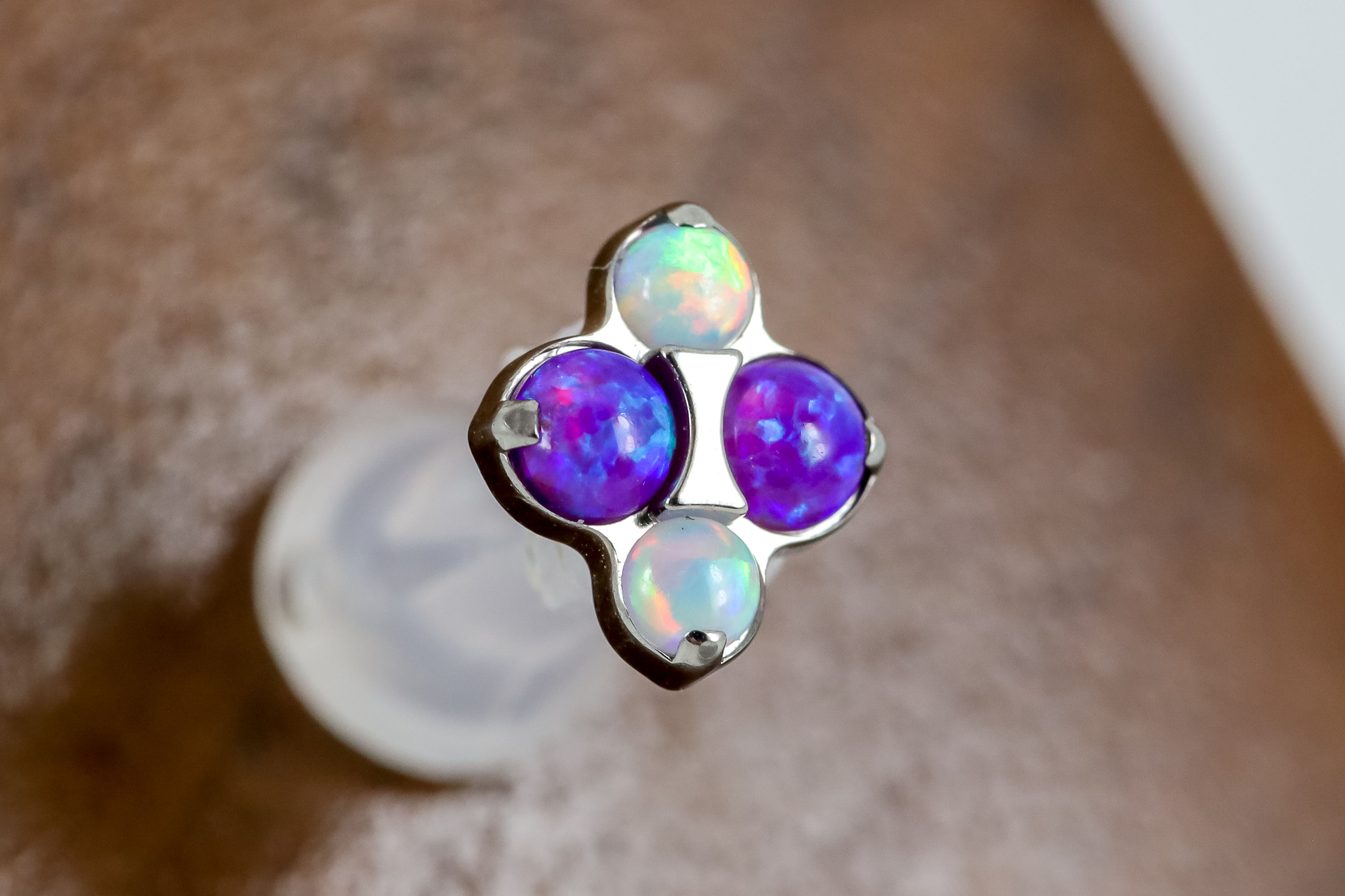 Industrial Strength 16g Threaded North Star with Opal - MIXED