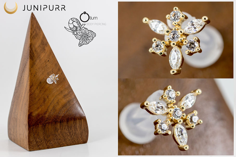 Thumbnail: 14k Gold Anna Snowflake with Swarovski Gemstones