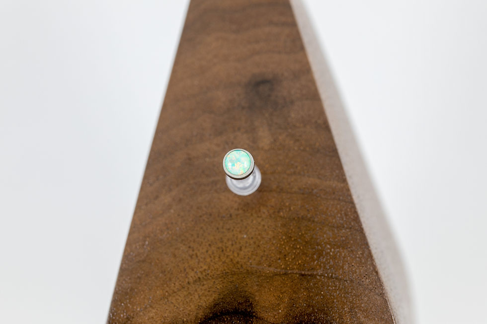 Thumbnail: 1.2 (16g) Bezel Set Moon Yellow Opal End