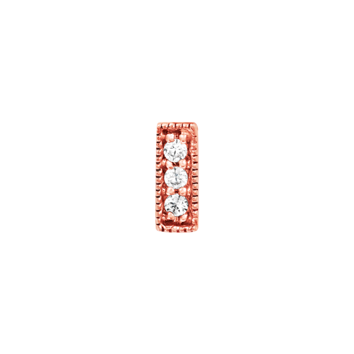 Thumbnail: 14k Gold 3 Swarovski Gemstone Millgrain Bar