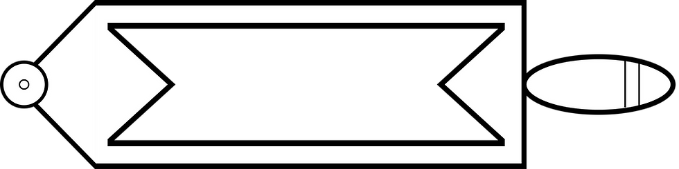 A recutangular lever with transparent center to read text