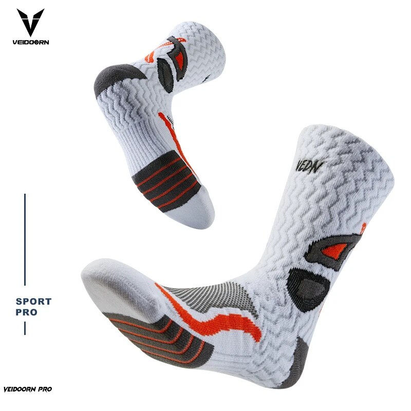 Thumbnail: Towel Bottom Sport Socks for Men 9-12 Breathable Non Slip High Cut Basketball So