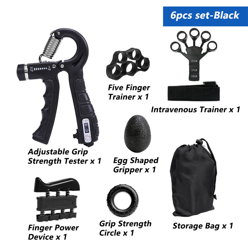 Thumbnail: 5-60Kg Adjustable Grip Strength Trainer with Finger Exerciser Hand Grip Strength