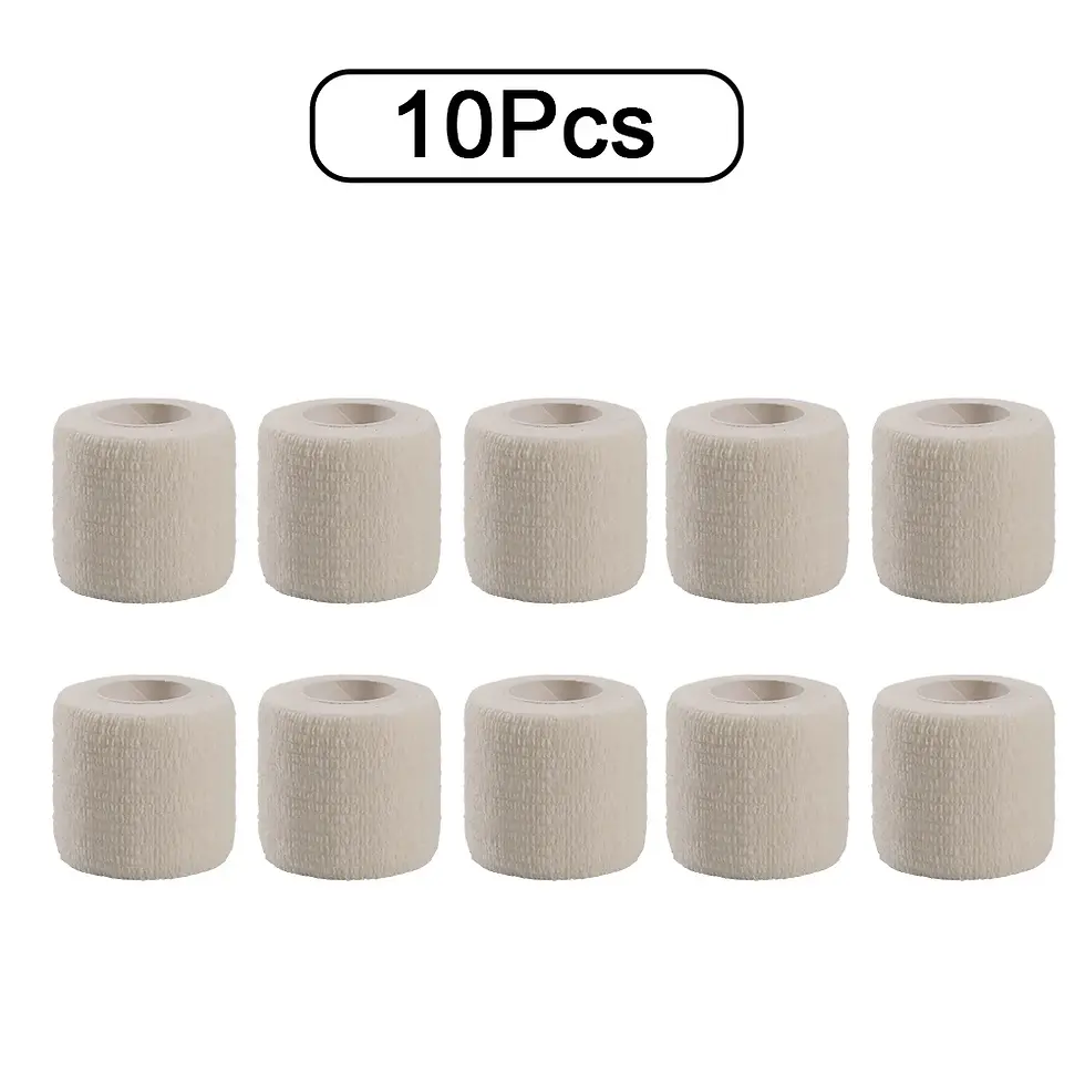 Thumbnail: 10pcs Elastic Self-Adhesive Athletic Tape Bandage 2.5/5/10cm Non-Woven Universal
