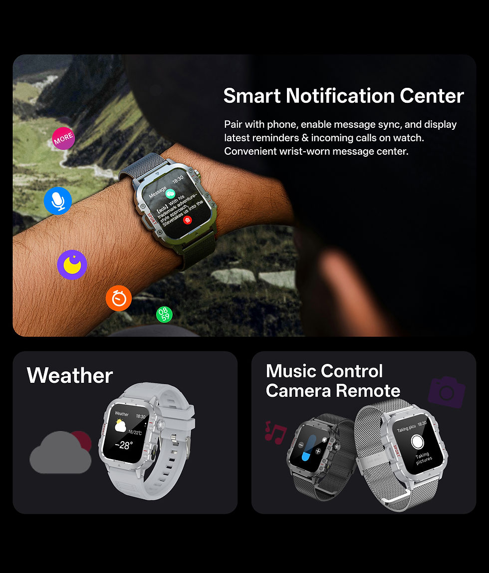Thumbnail: 2026 New Military Smart Watch Men IP67 3ATM Outdoor Sports Fitness Tracker Healt