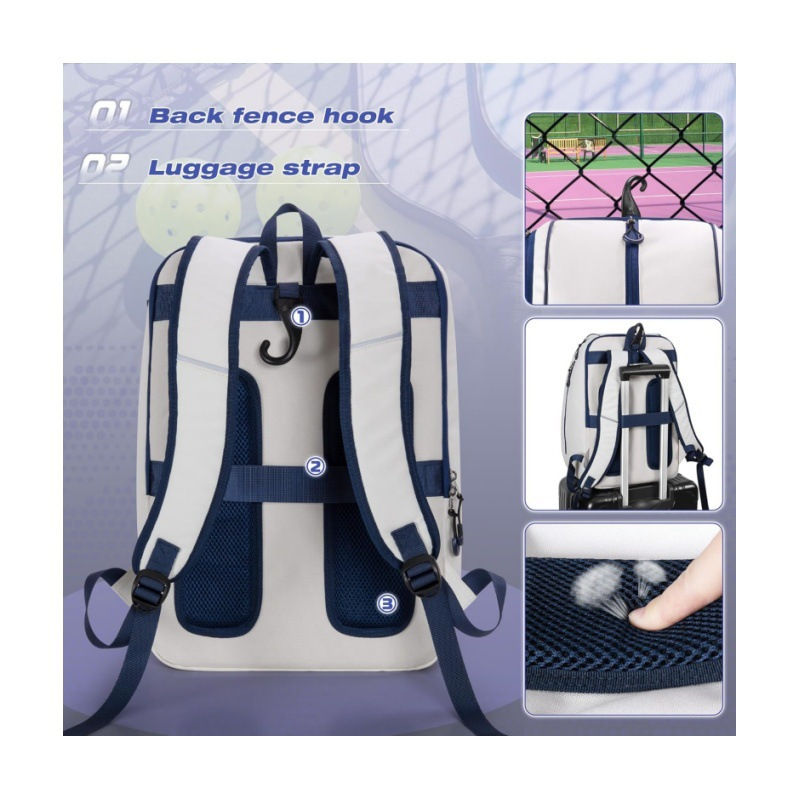 Thumbnail: 20-35L Tennis Backpack Pickleball Racket Bag Sport Waterproof Easy Wipe Badminto