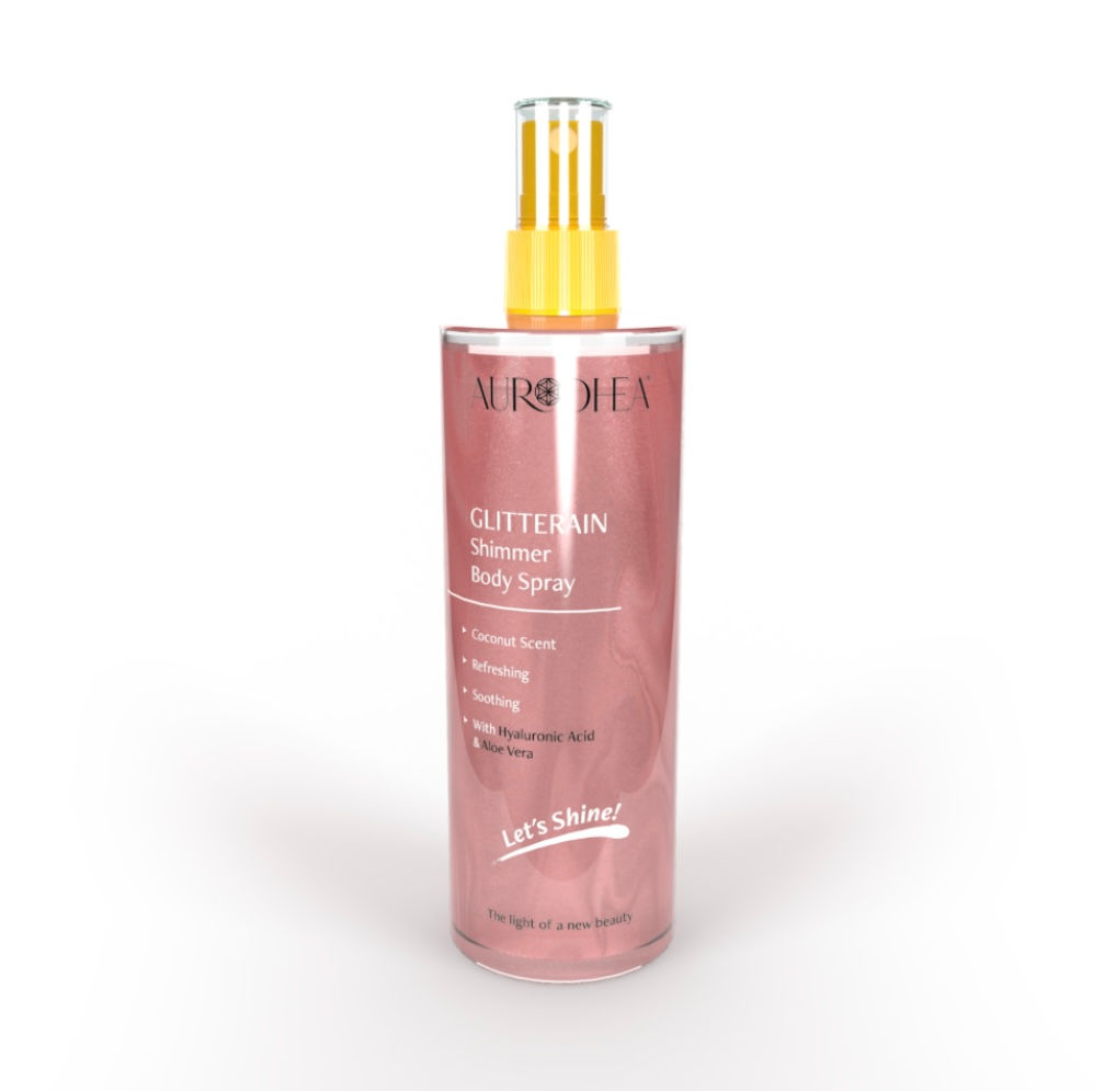 GLITTERAIN – PINK SHIMMER BODY SPRAY (COCONUT SCENT) - 150 ML 