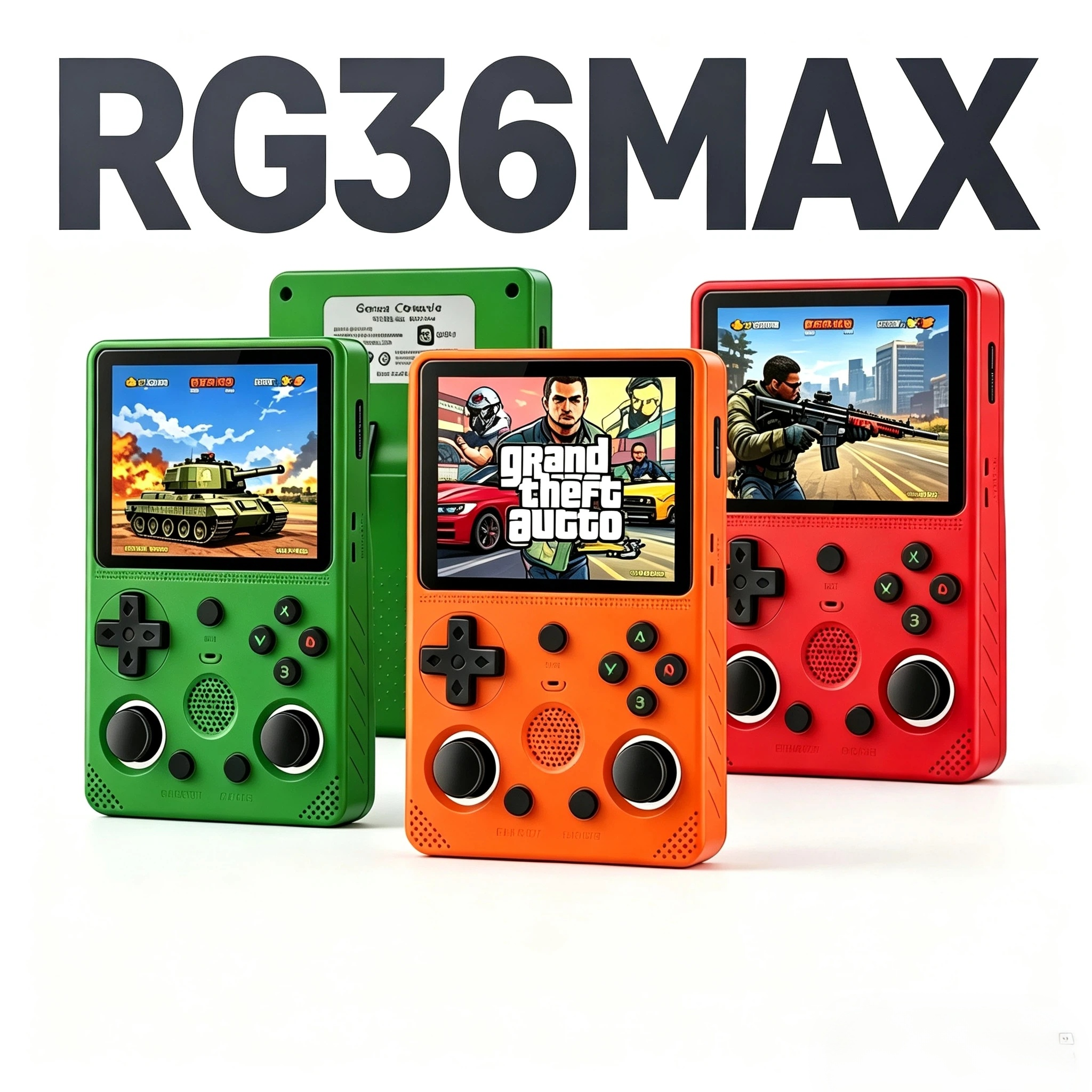 RG36max 2026 Portable Retro Handheld Game Console 3.5 Inch IPS HD Screen 30000+ 