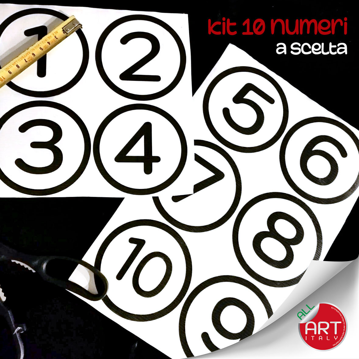 OFFERTA 10 NUMERI O LETTERE ADESIVI AUTO NOLEGGIO FURGONI FLOTTE cm 10x10