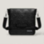 Black bulletproof sling bag leather crossbody front view