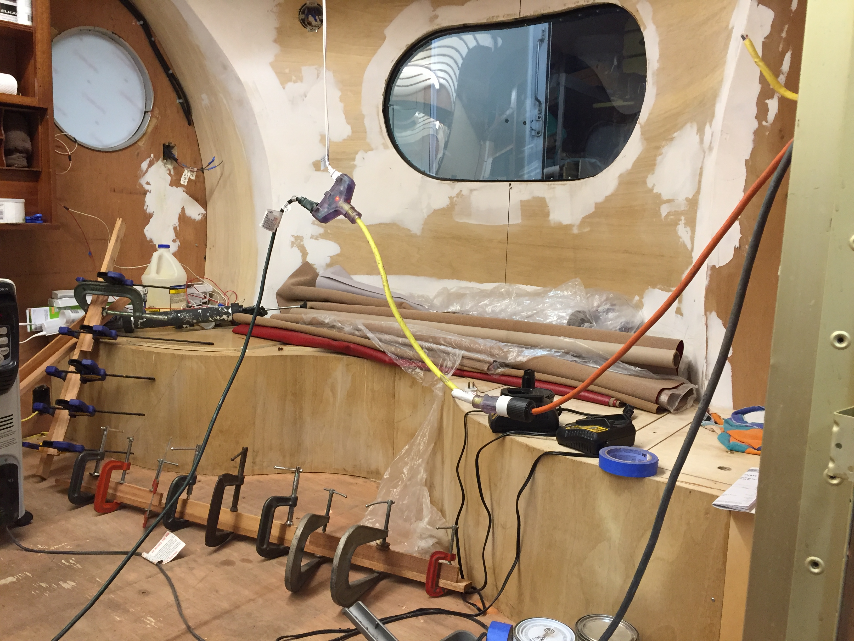 Dinette area is roughed out