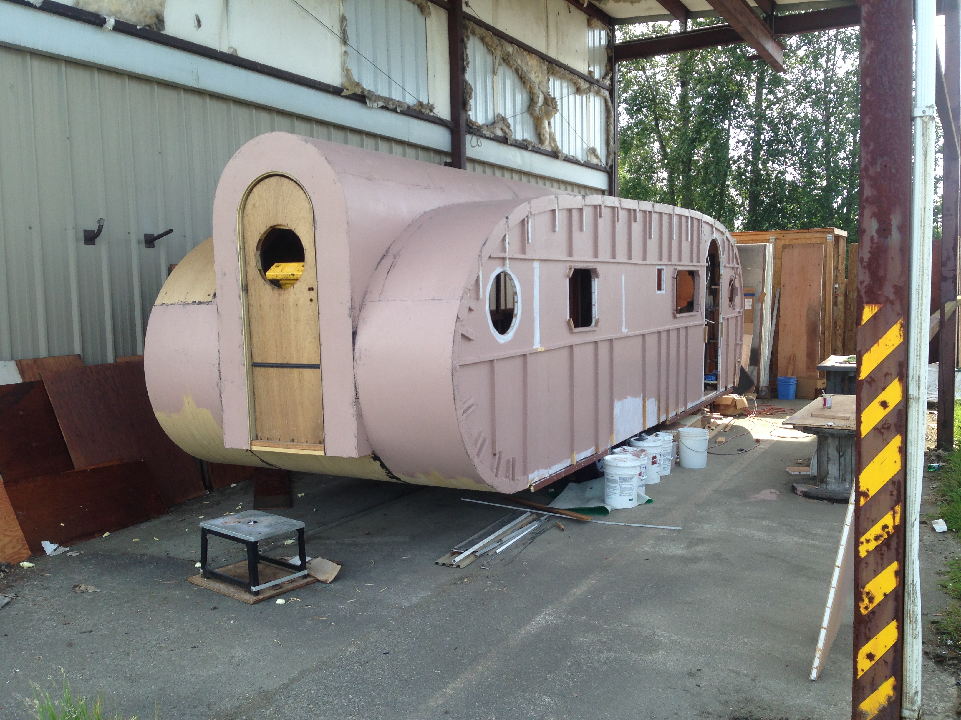 Plywood skin coated with All-Guard