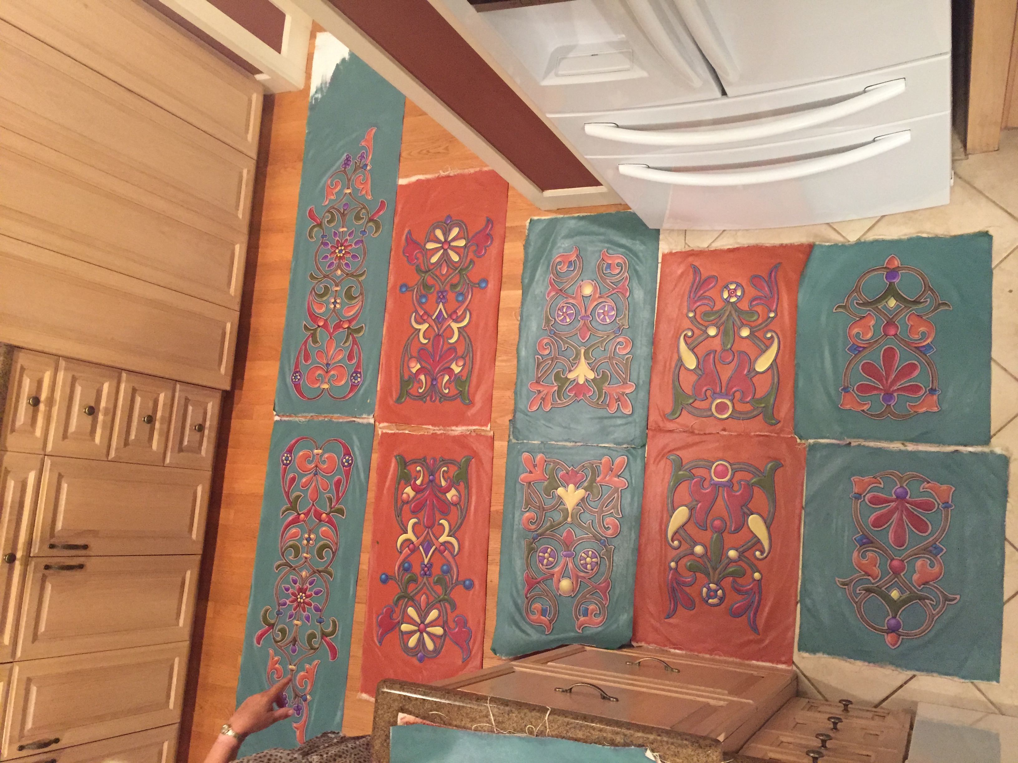 Ceiling panels laid out in order