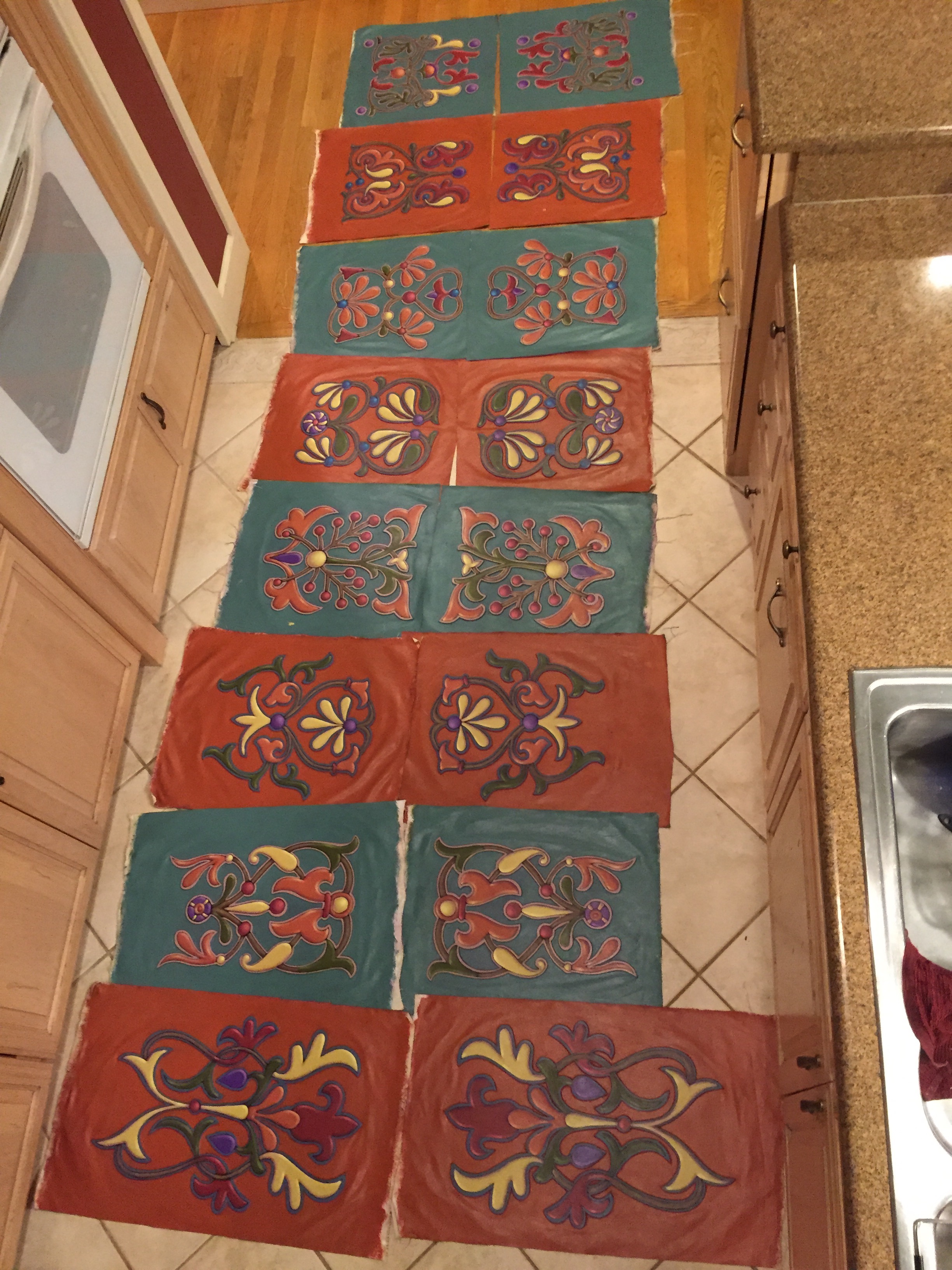 Ceiling panels laid out in order
