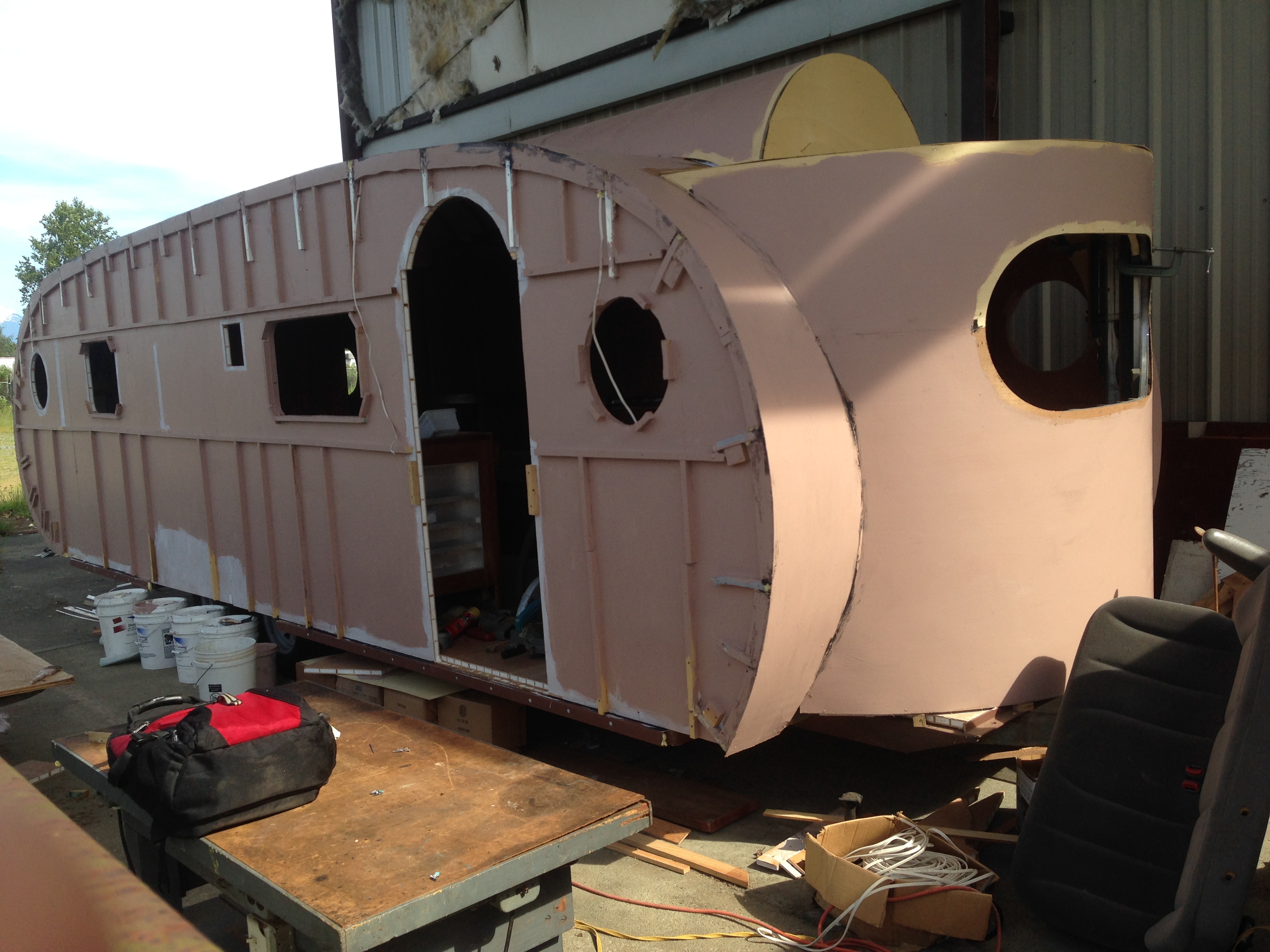 Plywood skin coated with All-Guard