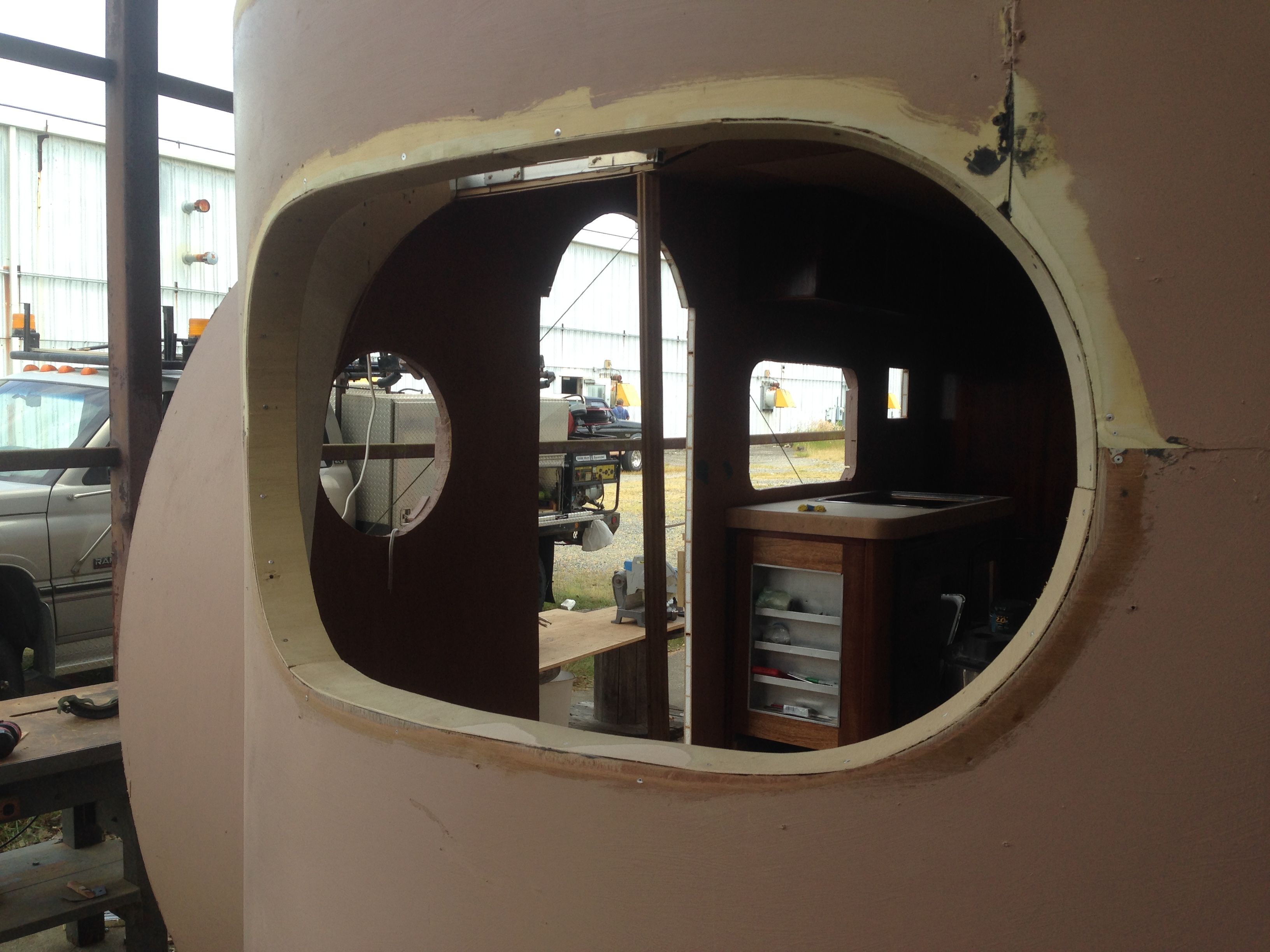 Plywood trim for front window