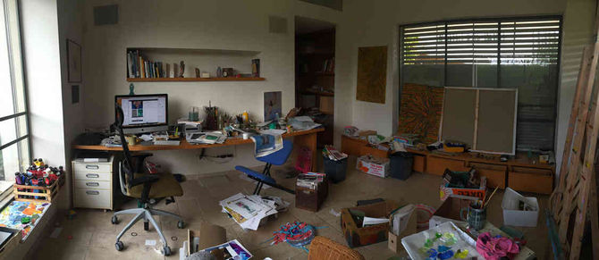 In the studio: before and after