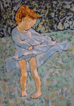 The blue dress