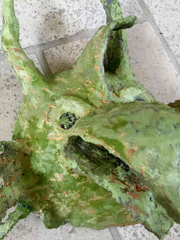 Green horned chicken chimera mask