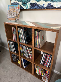 Handcrafted record storage cabinet