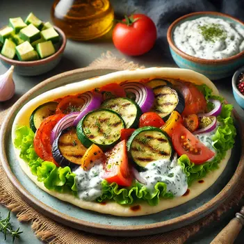 Hausgemachter Gemüse-Döner mit Tzatziki