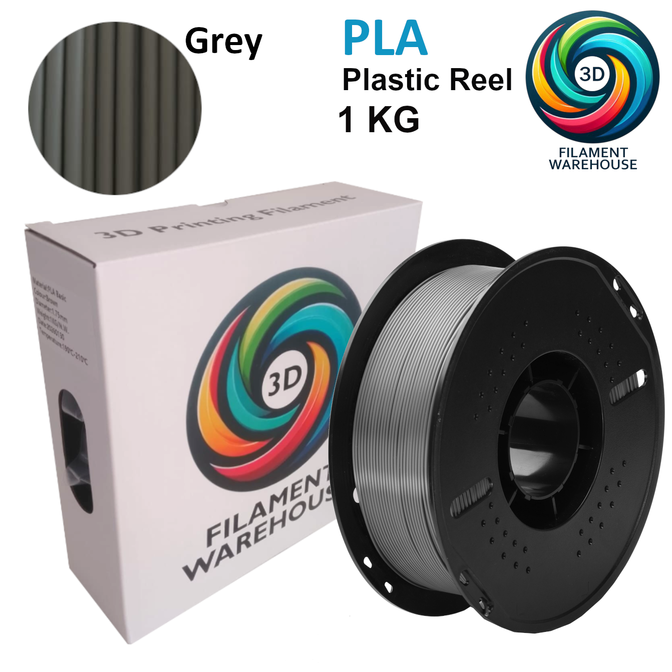 PLA Filament 1KG - Grey (3DFW)