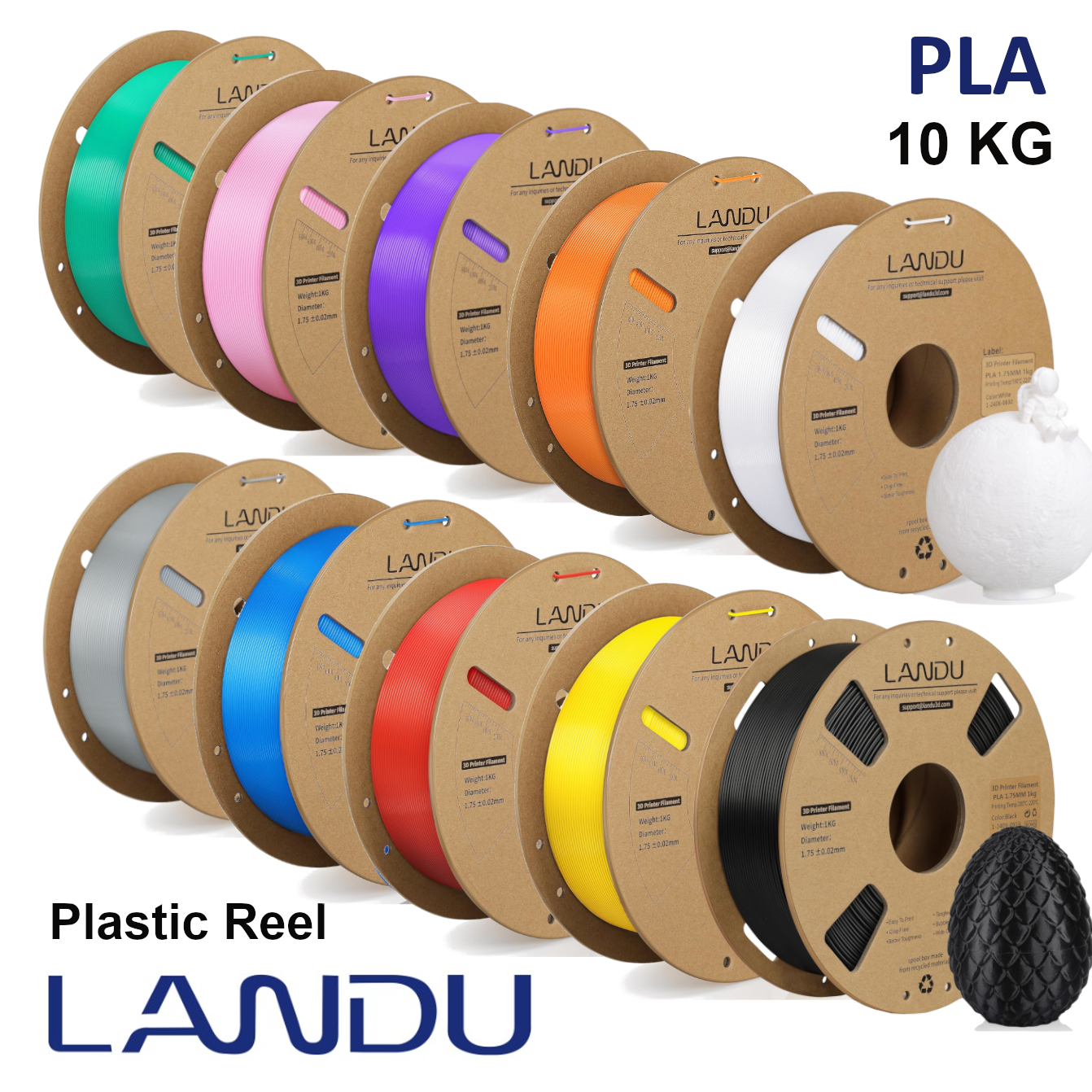 10KG LANDU PLA Filament - Coloured Mix