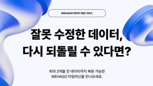 [WEHAGO] 잘못 수정한 데이터, 최대 3개월 전으로 되돌리세요