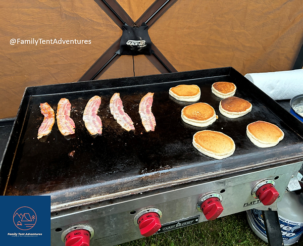 Bacon and Pancakes on a flat top grill