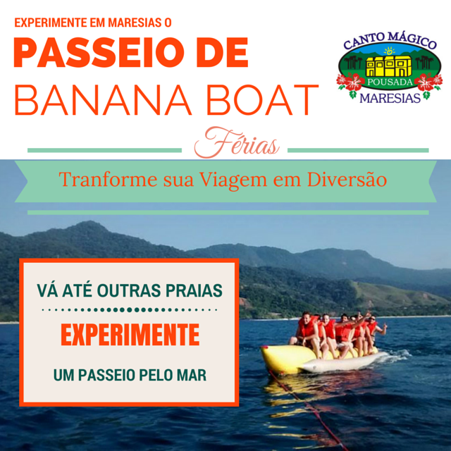 Conheça os Passeios de Banana Boat Maresias
Com 2 opções diferentes você pode tornar sua viagem um m