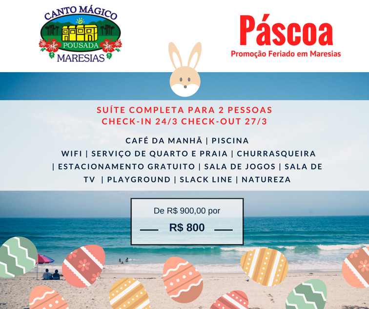 ÚLTIMAS VAGAS COM DESCONTO
#Feriado #Páscoa #Maresias #Praia #Descanso #Natureza