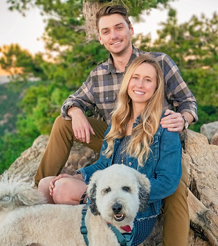 Cute Couples Photo with Dog - Lookout Mountain Colorado
