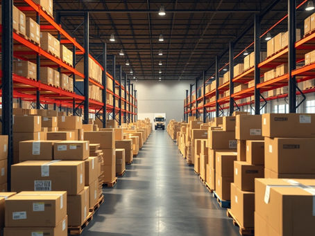 Busy warehouse shipping during the holidays.