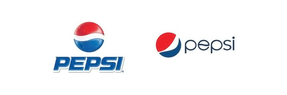Comparación logo Pepsi antes y después