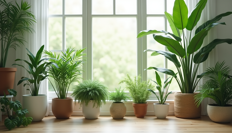 Eye-level view of a serene indoor plant arrangement