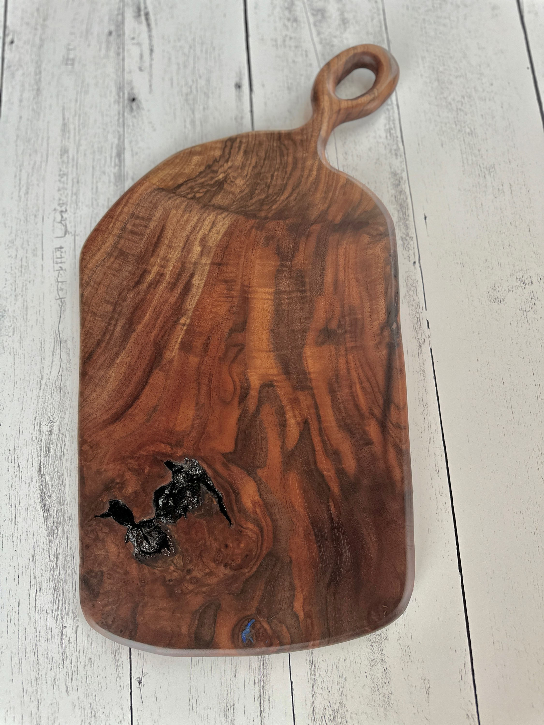 Claro Walnut Burl Board with Lapis inlay