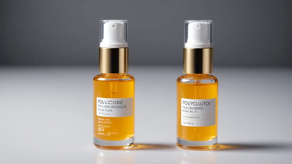 Close-up view of a bottle containing polynucleotide serum