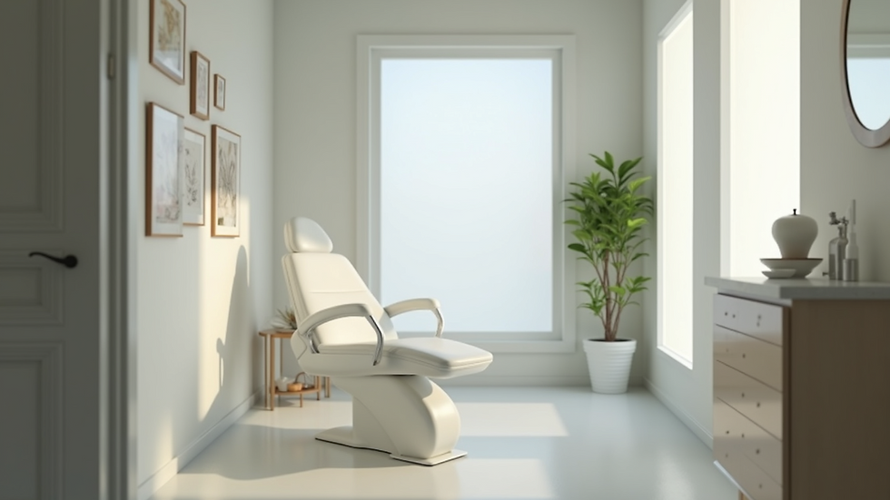 Eye-level view of a subtle cosmetic clinic interior