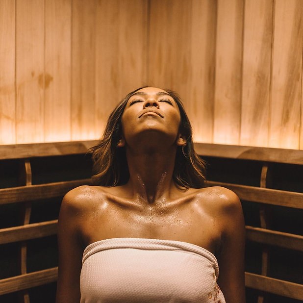 The profuse sweating achieved during your 45-minute infrared sauna session carries off deeply imbedded impurities and dead skin cells to leave your skin glowing and immaculately clean